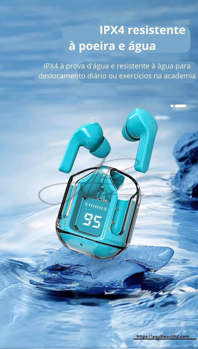 Air31 Wireless Bluetooth Earphone Transparent HIFl Headphones Digital Display Sports Gaming Noise cancelling headset For Phones